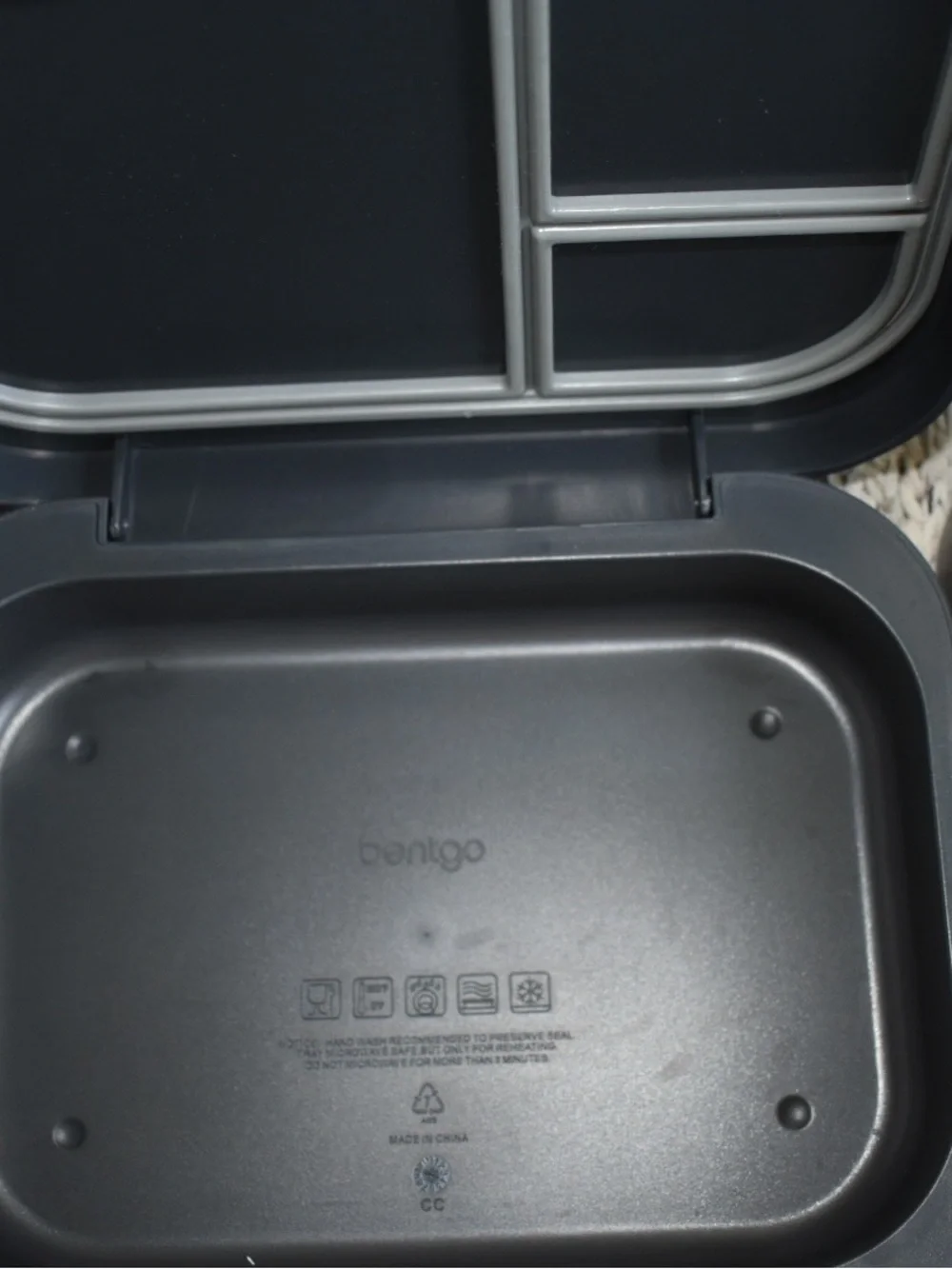 Gray Removable-Compartment Lunch Box Bento Organizer